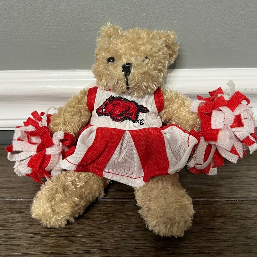 Arkansas Razorbacks Cheerleader Bear Plush Go Hogs Kids Room Decor‎ Cute